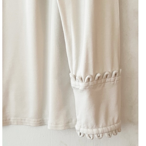 Soft Surroundings Cream Mockneck Top with Button Detail Size Medium - Picture 5 of 11